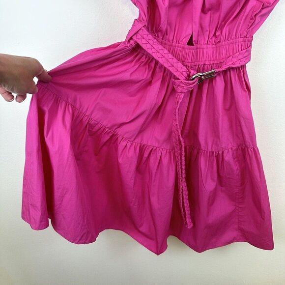 10 Crosby Derek Lam Fuchsia Ruffle Midi Dress - Picture 14 of 16